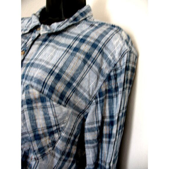 Maurice's  Blue&White Plaid Embellished,L/S Shirt Size 2X - Picture 8 of 13
